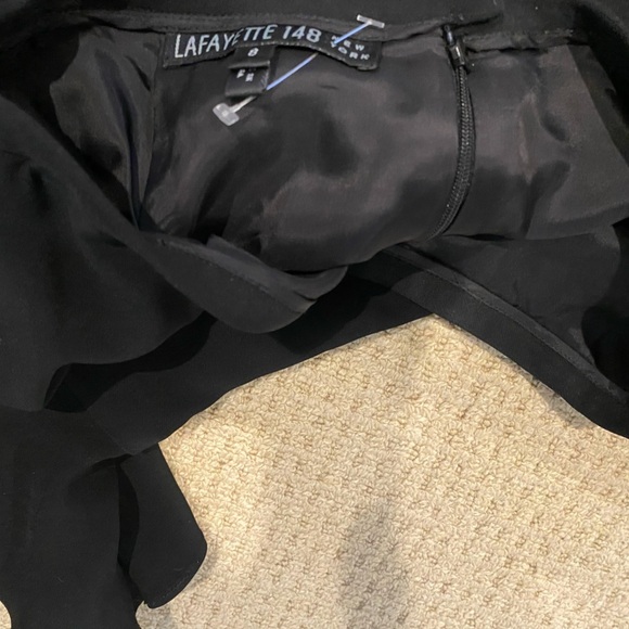 Lafayette 148 NEW YORK Vintage Black Skirt Ruffled hem Size 8 - Picture 7 of 9